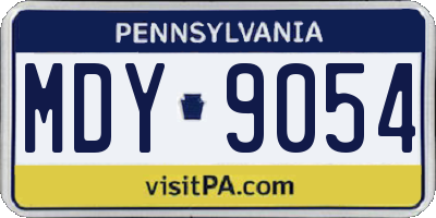 PA license plate MDY9054