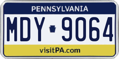 PA license plate MDY9064