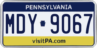 PA license plate MDY9067