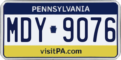PA license plate MDY9076