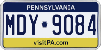 PA license plate MDY9084