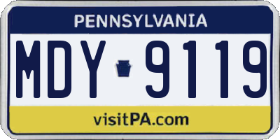 PA license plate MDY9119