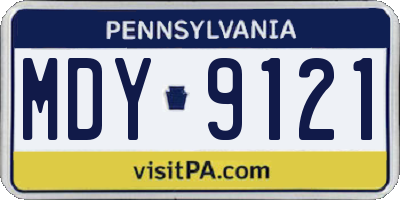 PA license plate MDY9121