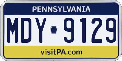 PA license plate MDY9129