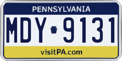 PA license plate MDY9131