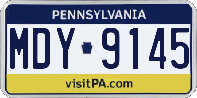 PA license plate MDY9145