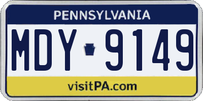 PA license plate MDY9149
