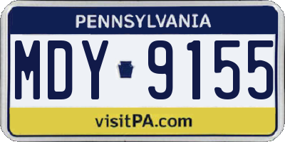PA license plate MDY9155