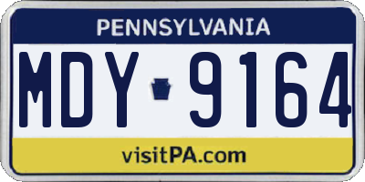 PA license plate MDY9164