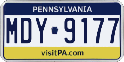 PA license plate MDY9177