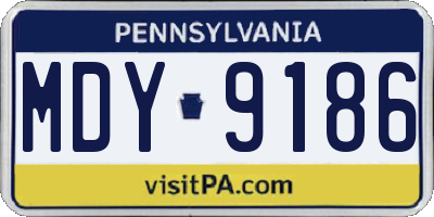 PA license plate MDY9186
