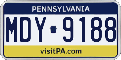 PA license plate MDY9188