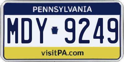 PA license plate MDY9249