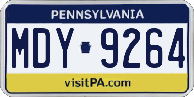 PA license plate MDY9264