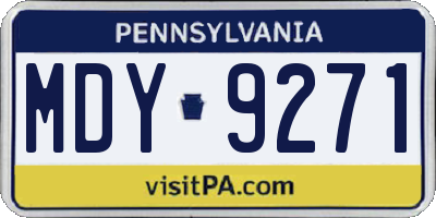 PA license plate MDY9271