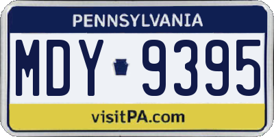 PA license plate MDY9395