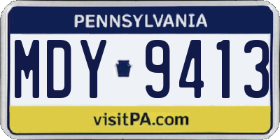 PA license plate MDY9413