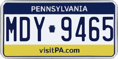 PA license plate MDY9465