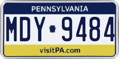 PA license plate MDY9484