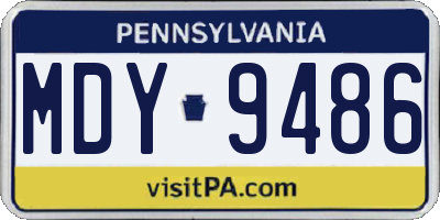 PA license plate MDY9486