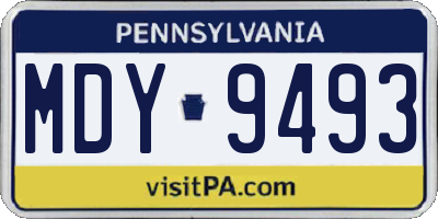 PA license plate MDY9493