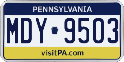 PA license plate MDY9503