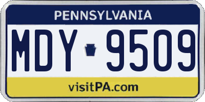 PA license plate MDY9509