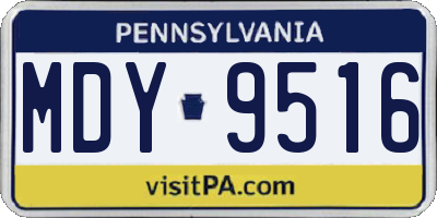 PA license plate MDY9516