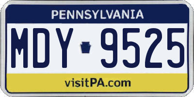 PA license plate MDY9525