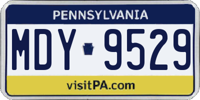 PA license plate MDY9529