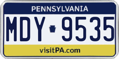 PA license plate MDY9535