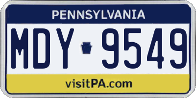 PA license plate MDY9549