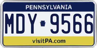 PA license plate MDY9566