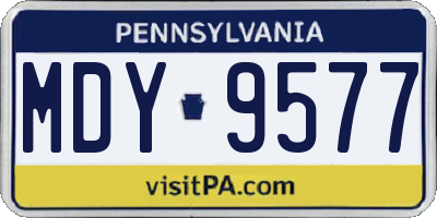 PA license plate MDY9577