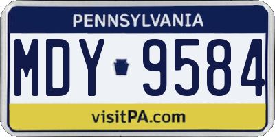 PA license plate MDY9584