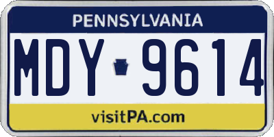 PA license plate MDY9614