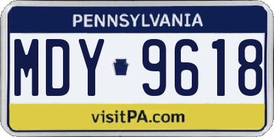 PA license plate MDY9618