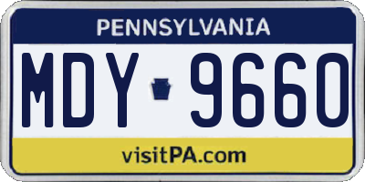 PA license plate MDY9660