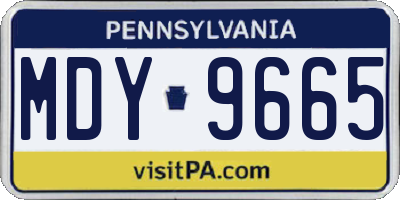 PA license plate MDY9665