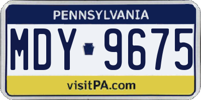PA license plate MDY9675
