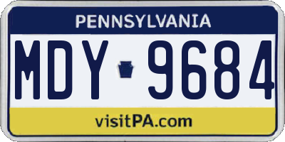 PA license plate MDY9684