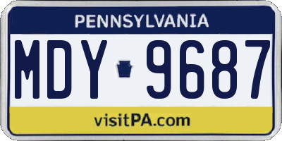 PA license plate MDY9687