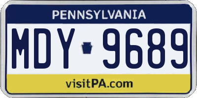 PA license plate MDY9689