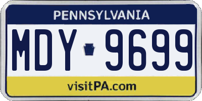PA license plate MDY9699