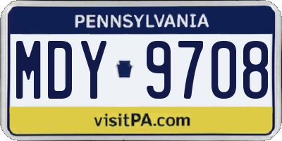 PA license plate MDY9708