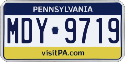 PA license plate MDY9719