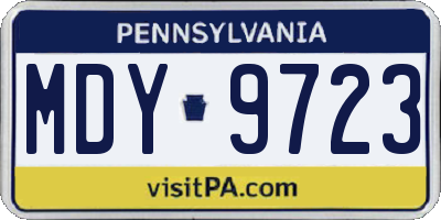 PA license plate MDY9723