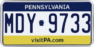 PA license plate MDY9733