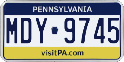 PA license plate MDY9745