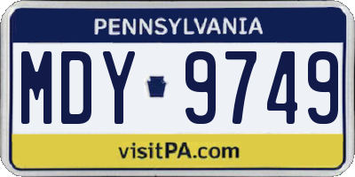 PA license plate MDY9749